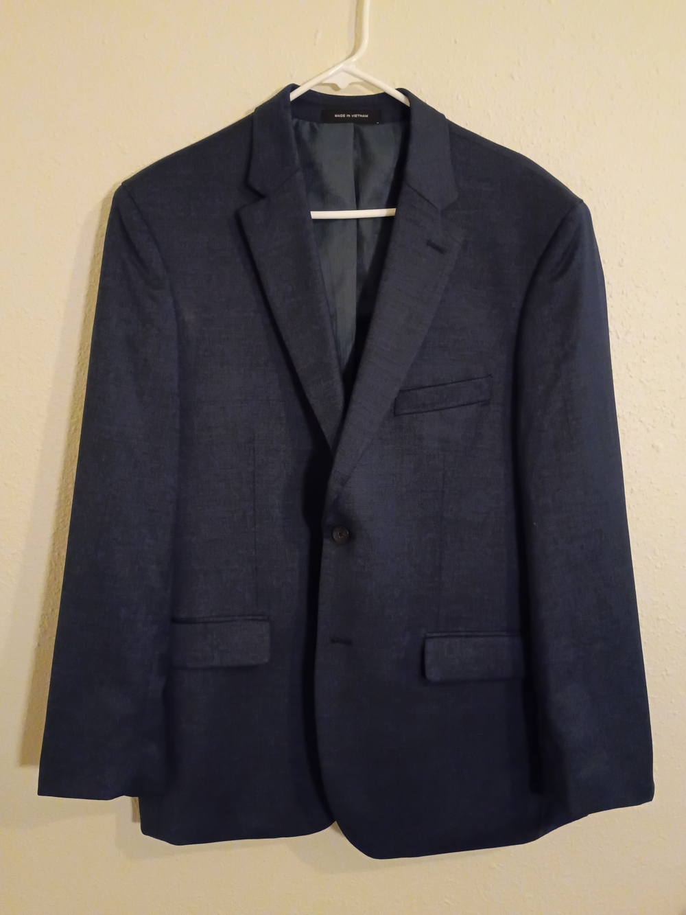Awearness Kenneth Cole Blazer Slim Fit Navy Blue 98% Wool Sport Coat 42R